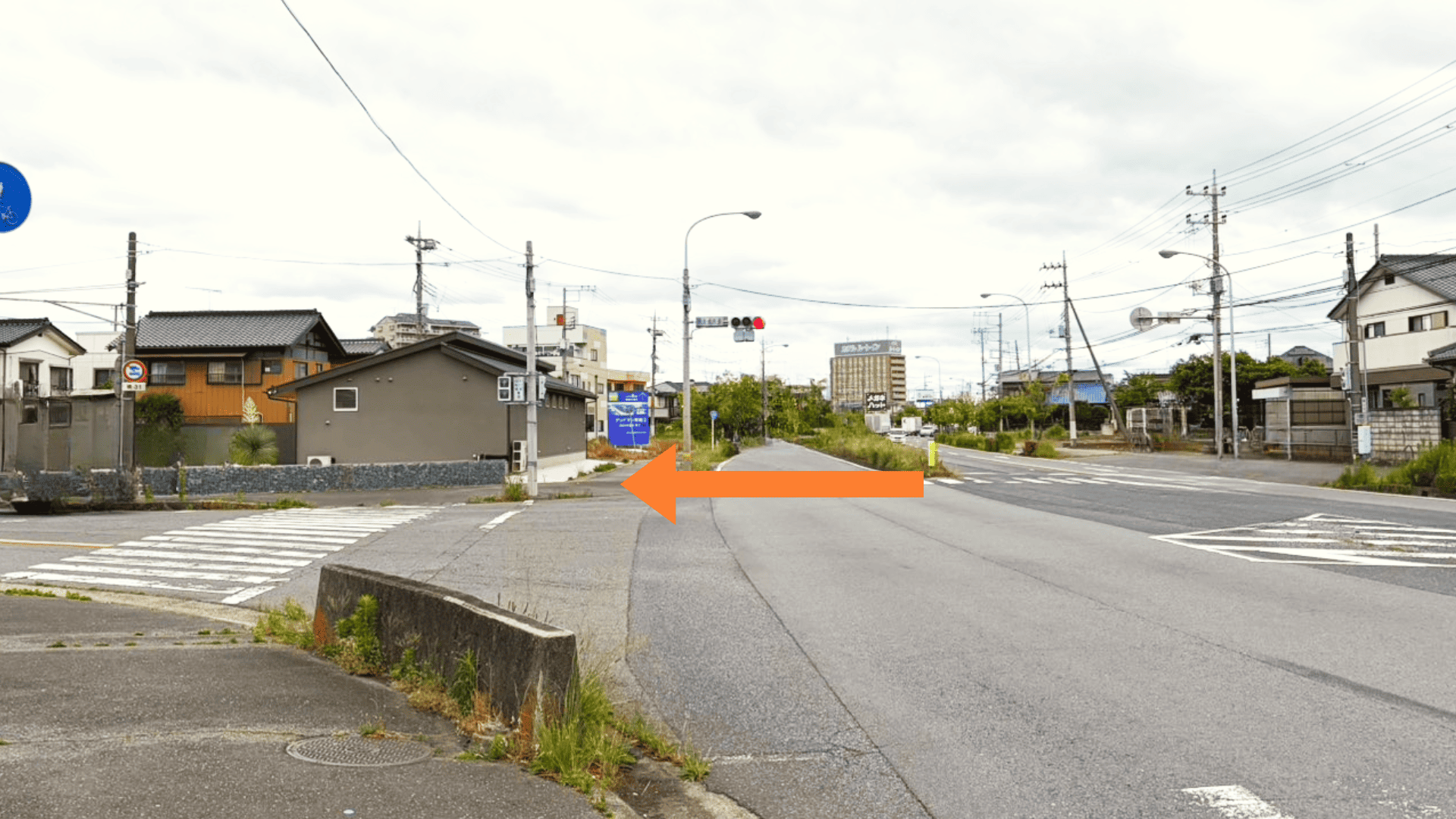 守谷・取手方面から山田交差点を左折